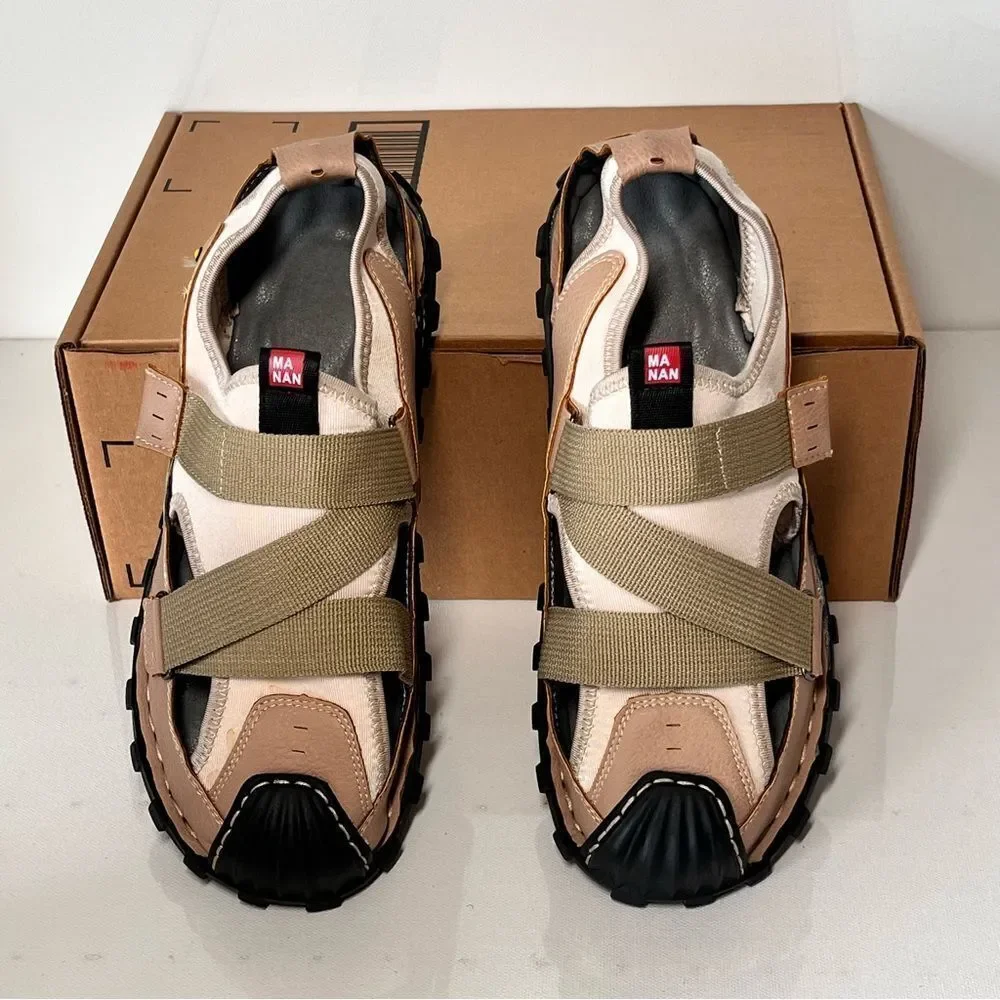 Dacomfy Mens Closed Toe Leather Sandals